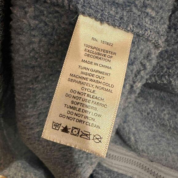 Eddie Bauer Womens Blue Heathered Full Zip Hooded Fleece Long Sleeve Jacket S - Picture 7 of 9